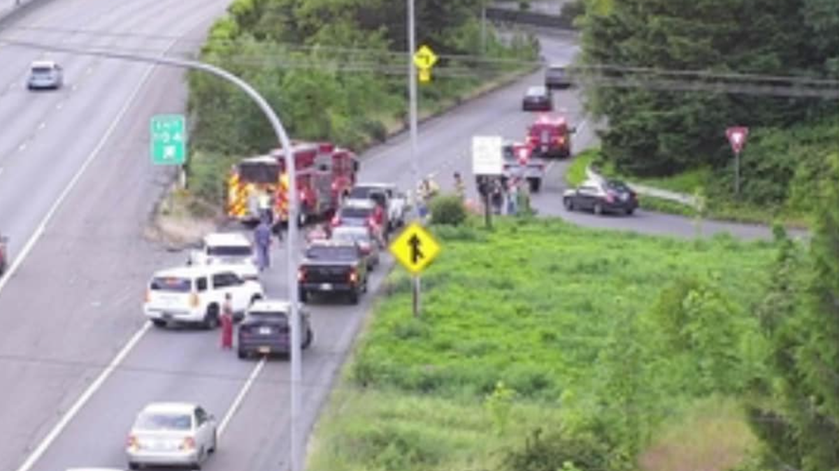 The crash on northbound Interstate 5 in Tumwater at a ramp to U.S. Highway 101 was reported about 7:30 p.m. Saturday, according to Washington State Patrol.