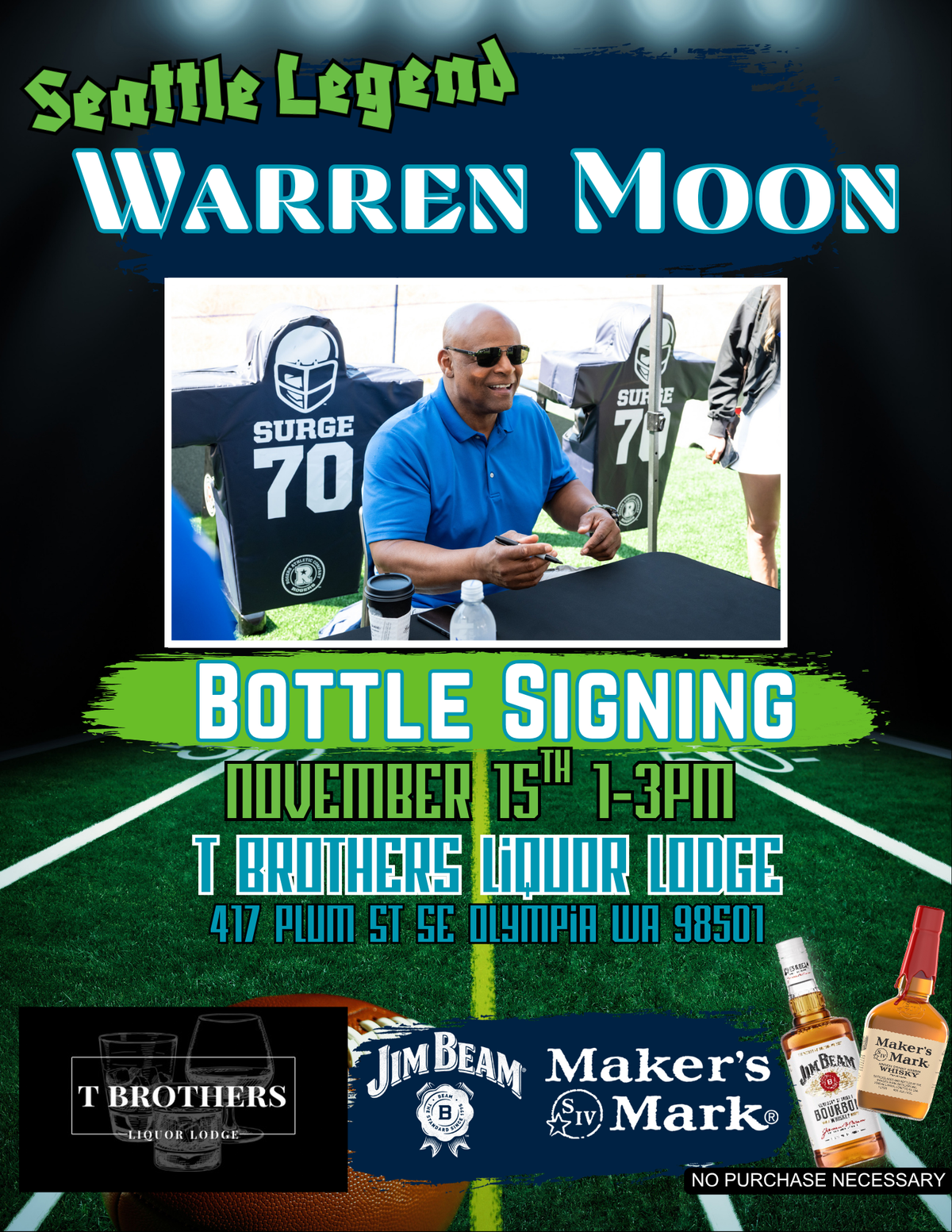 A flyer for the Nov. 15 bottle signing event.