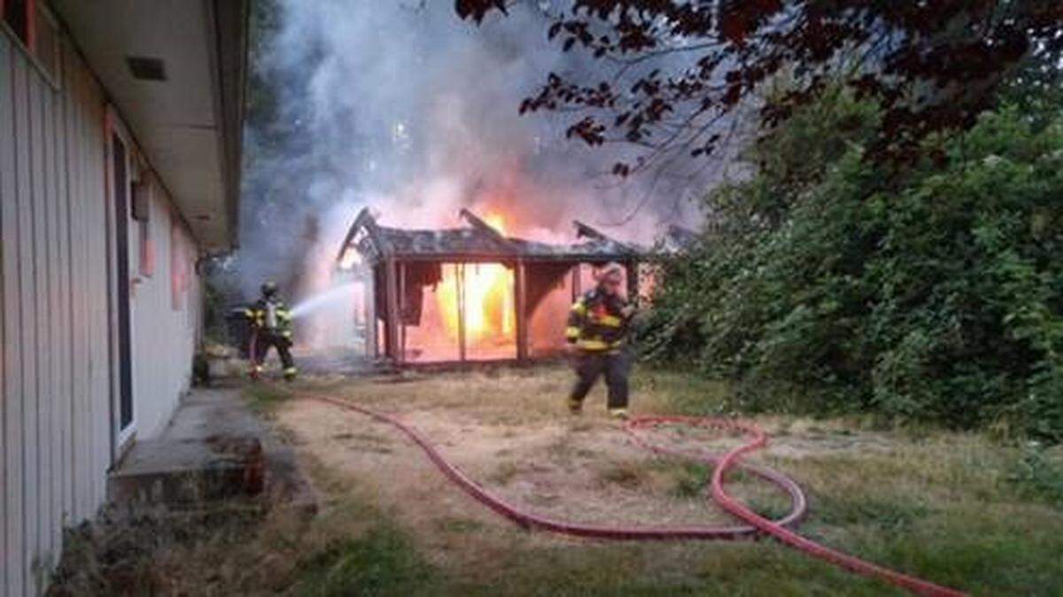 A structure on city of Olympia-owned property burned Sunday night in the 1000 block of Lilly Road Northeast.