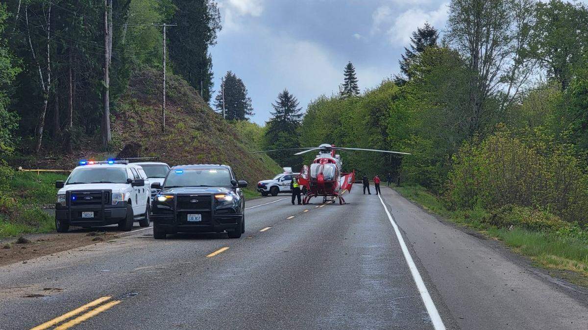 An 80-year-old man died Monday after he crashed head-on into a log truck in Grays Harbor County, according to Washington State Patrol.