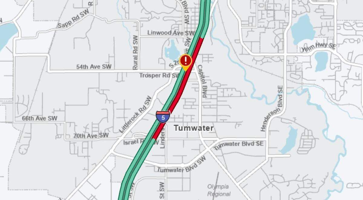 The location of the semi-truck rollover.