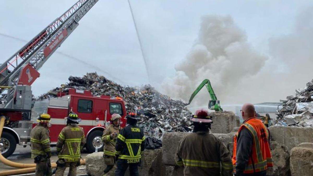 Tacoma fire crews fought a commercial fire at the Port of Tacoma Sunday morning, according to the port and a volunteer firefighter group.