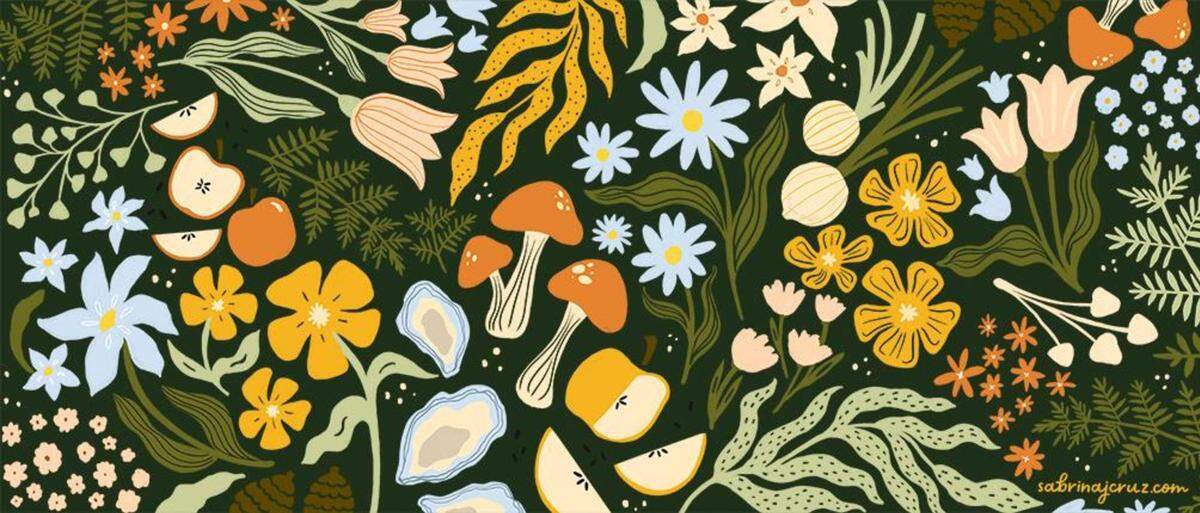 “Falling in Flora” by Sabrina Cruz. Digital, Olympia, Washington.