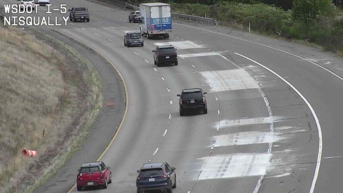 Traffic alert: Two I-5 lanes close at 6 p.m. in Thurston County for roadwork