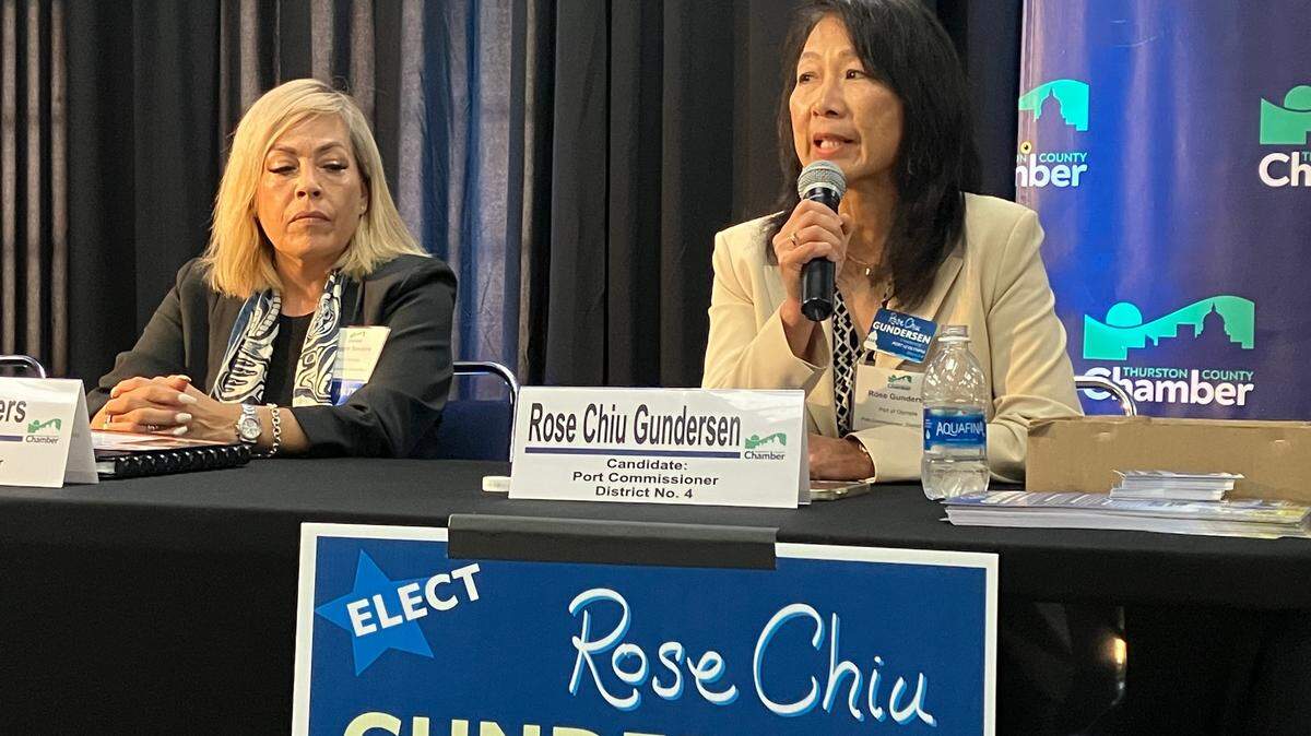 The District 4 candidates: Maggie Sanders (left) and Rose Chiu Gundersen.