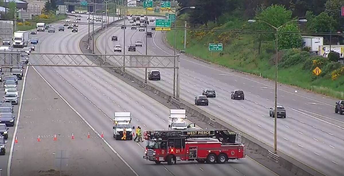A wrong-way crash Sunday morning has closed southbound I-5 near Tacoma, according to the Washington State Patrol.