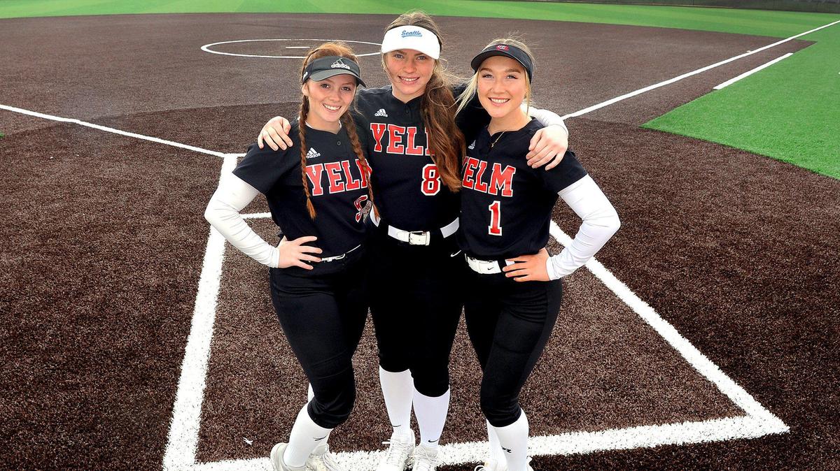 Yelm seniors Vivian Watts, Ashlyn Aven and Molly Embrey hope to continue the Tornados’ march to the state tournament. Pictured left-right Photo taken May 12, 2022
