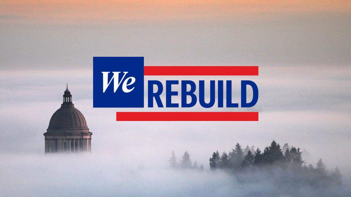 Washington’s State Capitol dome seen through fog.