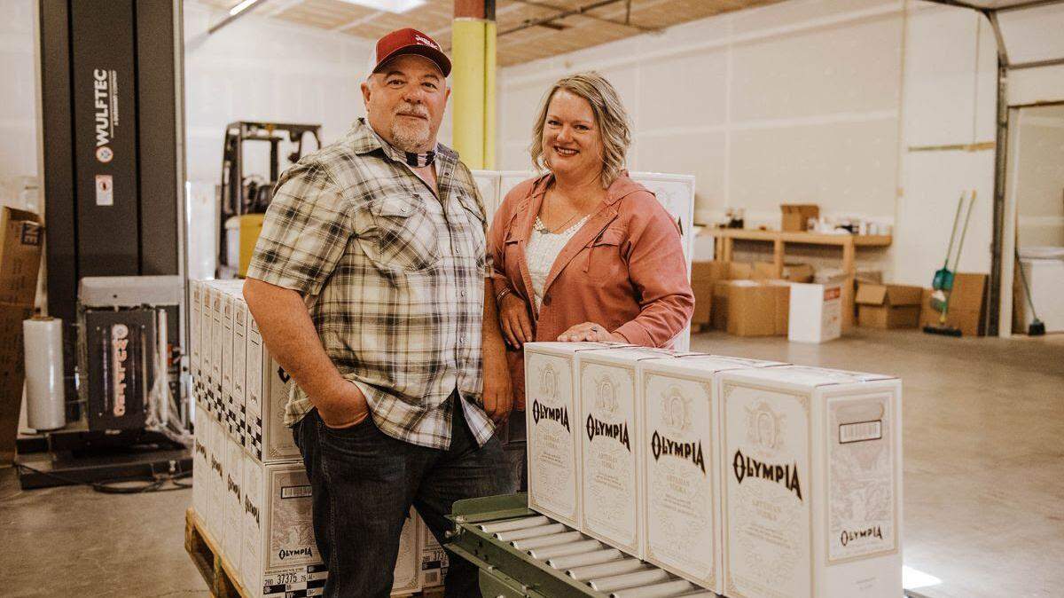 Ray Watson and Lesa Givens of Olympia Distilling Co. have joined forces with Pabst Brewing Co. to produce Olympia Artesian Vodka.