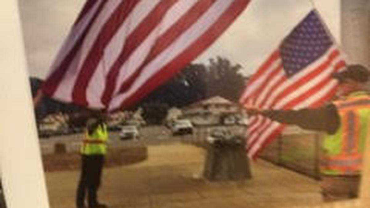 This flag flew above the Presidio of San Francisco one day last September to commemorate the military service of Dorothy Wilhelm’s husband.