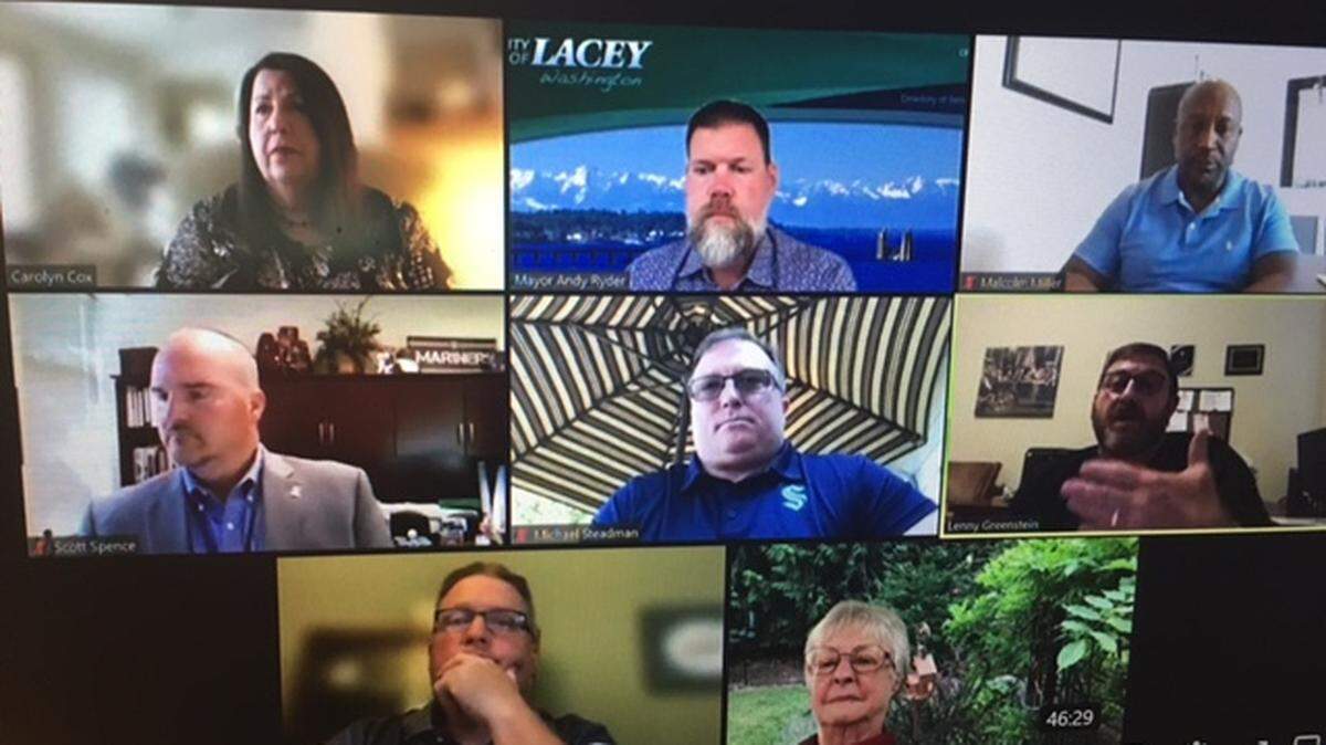 Lacey City Councilman Lenny Greenstein shared data about Providence St. Peter Hospital and Capital Medical Center during Thursday’s council meeting.
