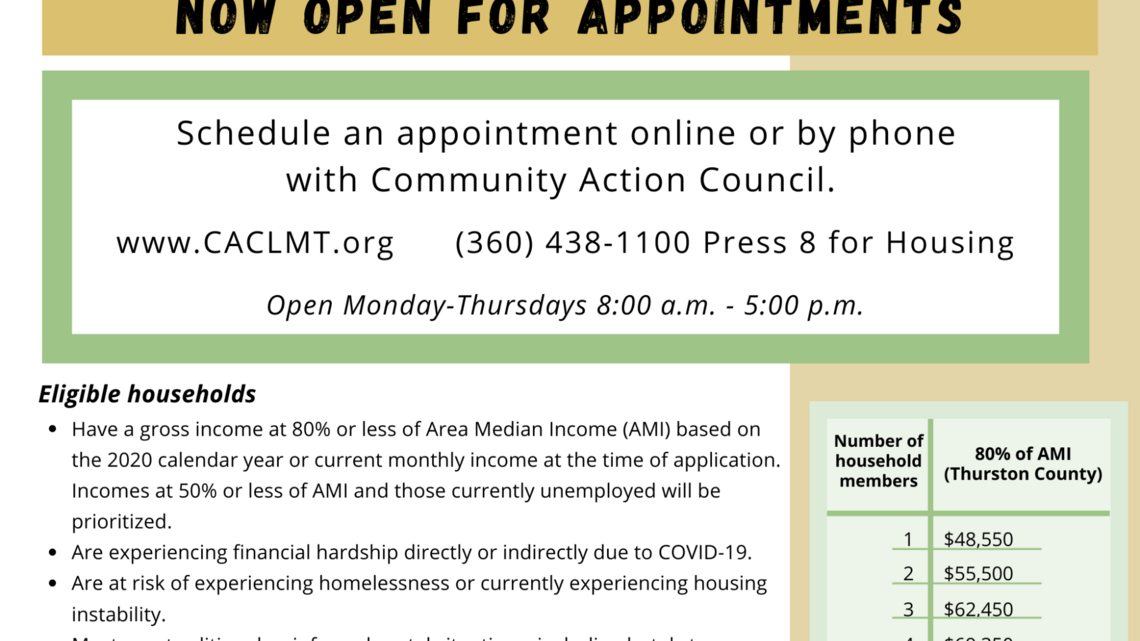 Here’s how to apply for rent assistance in Thurston County