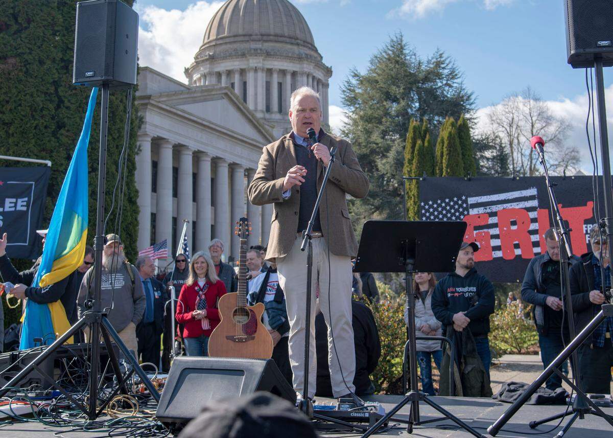 Republican state Rep. Jim Walsh of Aberdeen was among the speakers Saturday afternoon at the GRIT Freedom Festival.