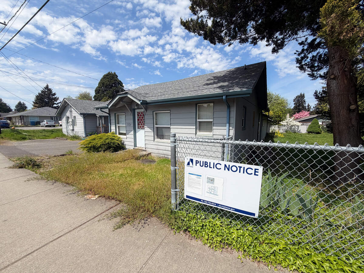 Seven apartment units still stood at 2104 State Avenue Northeast in east Olympia on Friday, May 1, 2026. Behavioral Health Resources, a mental health care provider, plans to demolish the units and replace them with 19 units of new affordable housing.