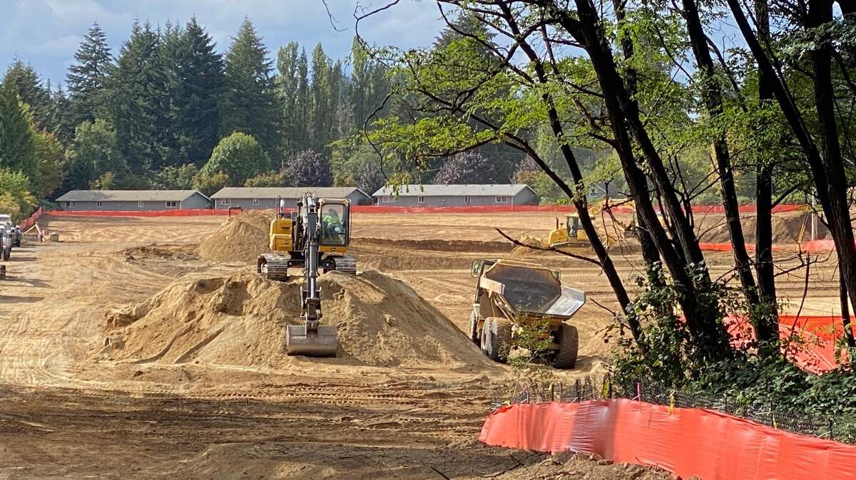 The construction visible east of Exit 105 along southbound Interstate 5 in Olympia the beginnings of the Lansdale Pointe project, which will result in 162 units of affordable rental housing at 911 Burr Road SE. The large land parcel stretches east to Lansdale Street, where the east side Olympia Food Co-op is located.