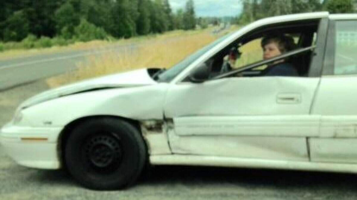 Washington State Patrol is searching for the driver of a white Pontiac that fled the scene of a hit-and-run collision just before 3:20 p.m. Wednesday, June 27, 2018 on Highway 12 in Lewis County.