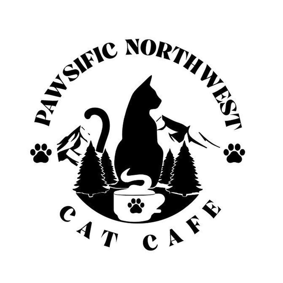 The Pawsific Northwest Cat Cafe logo.