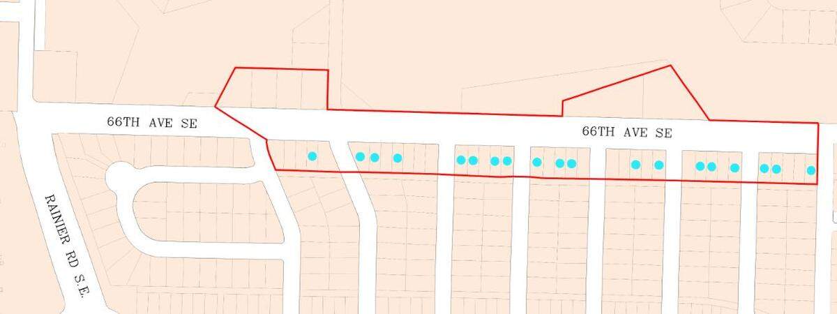 A map of 66th Avenue Southeast in Lacey.