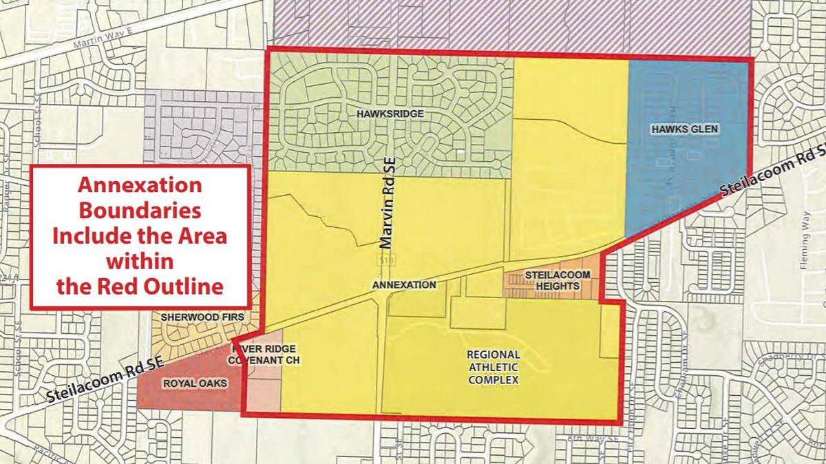 Lacey City Council approved a 410-acre annexation on Thursday that includes the former Ostrom’s mushroom farm, the Regional Athletic Complex and several neighborhoods.