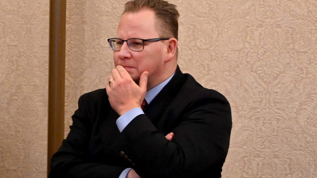 On Feb. 13 in Olympia, Superintendent of Public Instruction Chris Reykdal listens as Governor Bob Ferguson and state leaders shared their response to President Donald Trump’s recent administrative actions.