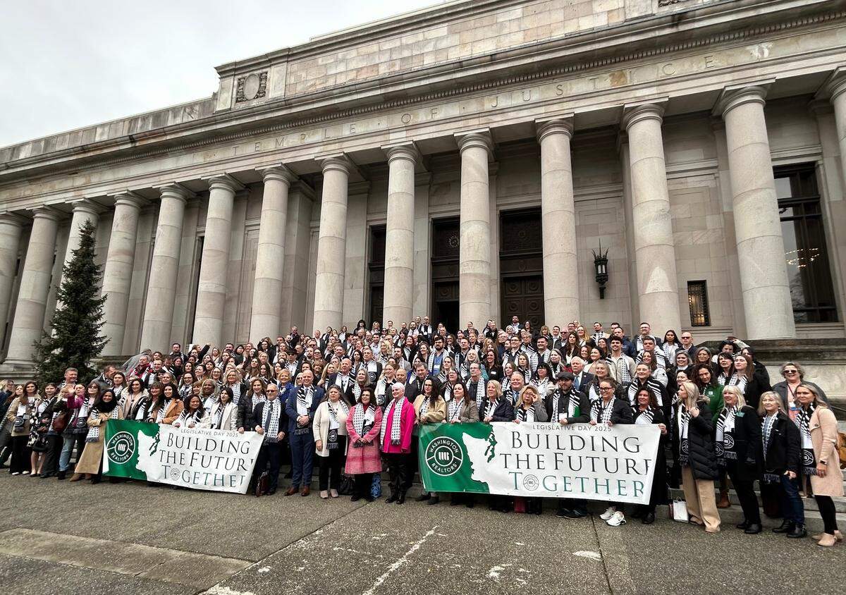 Realtors took a photo at the Temple of Justice on Jan. 30, 2025.