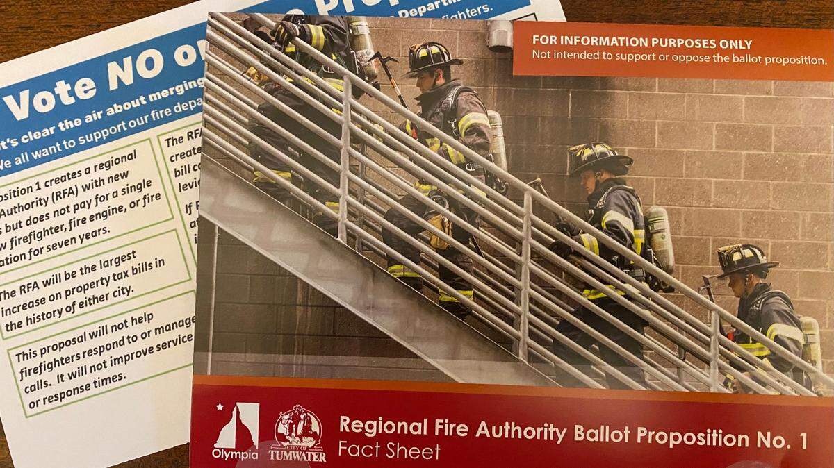 The informational flier produced by the cities of Olympia and Tumwater on the proposed Regional Fire Authority has come under fire for being biased for the proposal.