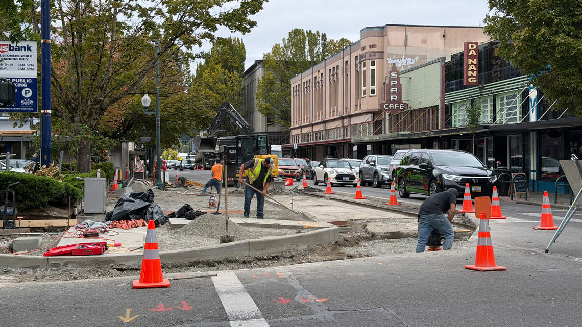 Why is there so much sidewalk work in downtown Olympia right now?