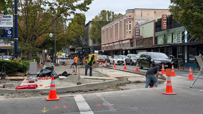 Why is there so much sidewalk work in downtown Olympia right now?