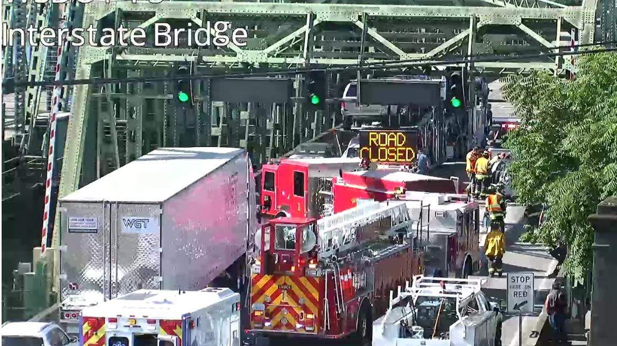 A Federal Way driver caused a 7-vehicle crash on the Interstate Bridge. One person, a Vancouver woman, was injured, while six others escaped unharmed Friday morning.