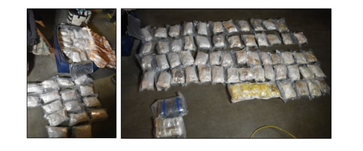 Law enforcement officers seized more than 57 pounds of methamphetamine and close to 20,000 pils containing fentanyl in Washington state on Sept. 28, 2021, from an interstate courier part of a transnational drug dealing operation.