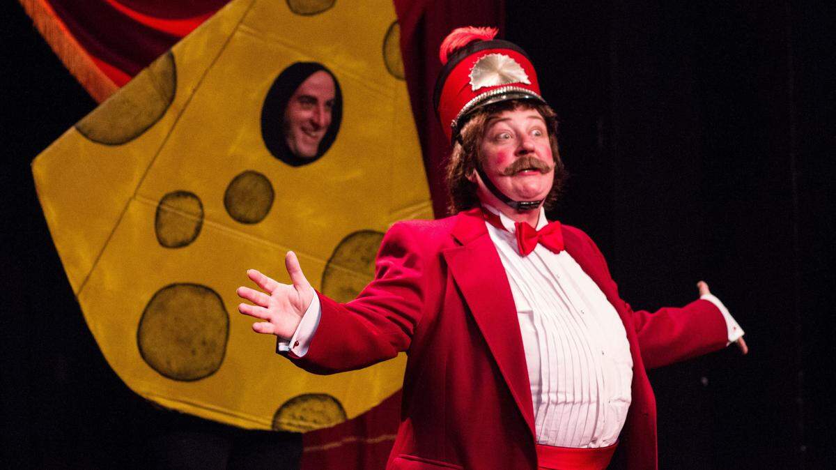 Lord Franzannian struts his stuff at a past Royal Olympian Spectacular Vaudeville Show.