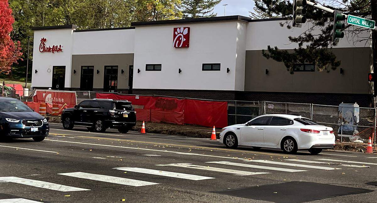 Located at Capital Mall Drive, the new Chick-fil-A west Olympia location is nearing completion.