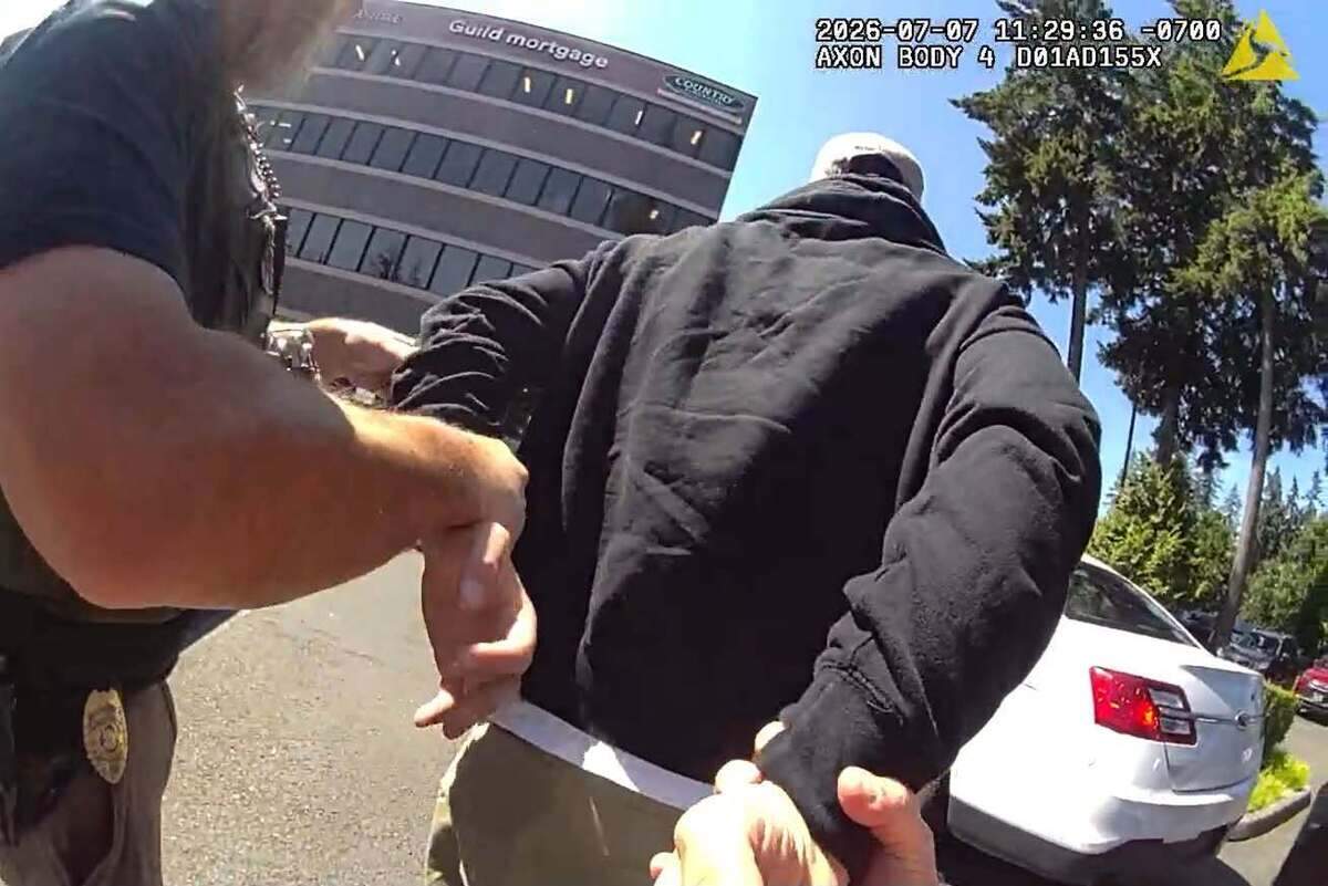 A 45-year-old man was arrested in Lacey after an alleged break-in, assault and firearm theft.