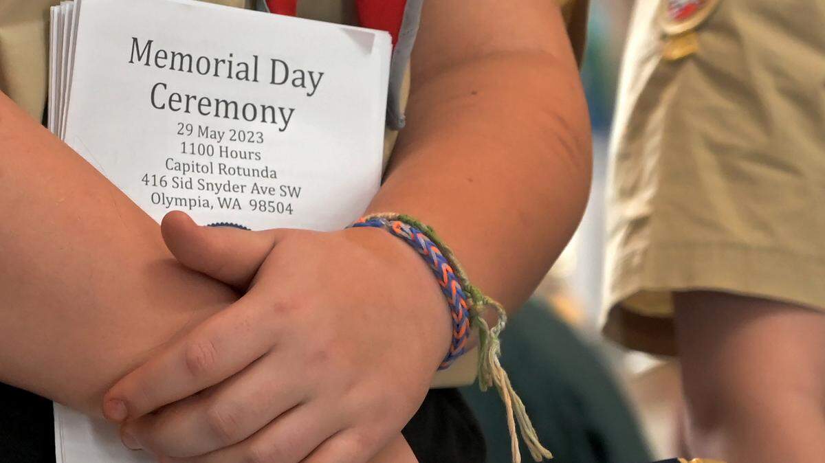 More than 100 people gathered in the Capitol Rotunda in Olympia for the annual Memorial Day Ceremony 2023 hosted by the Thurston County Veterans Council honoring those who died in military service.