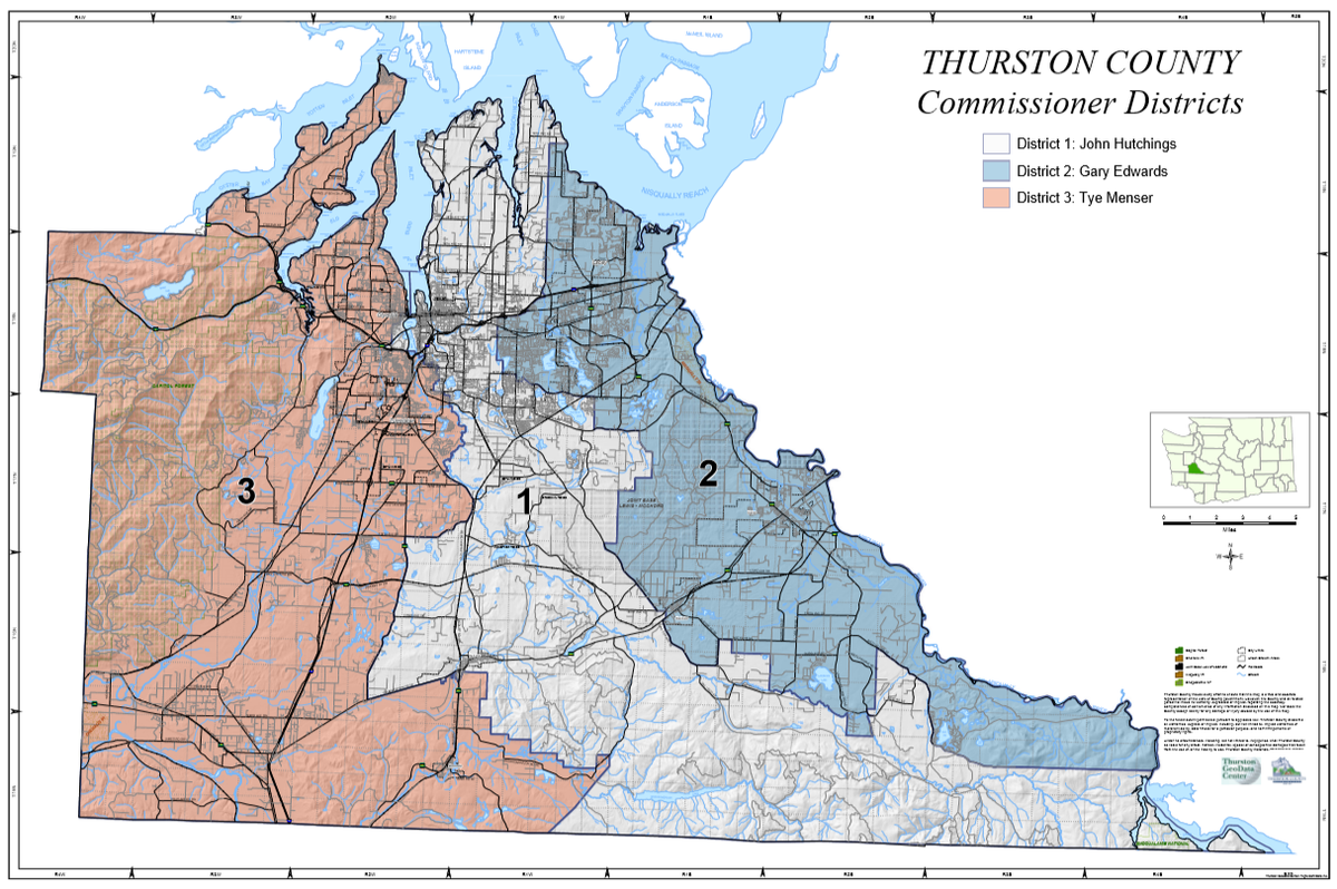 Thurston County’s commissioners represent three districts.