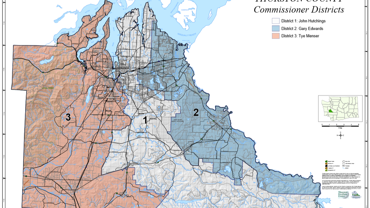 Thurston County’s commissioners represent three districts.