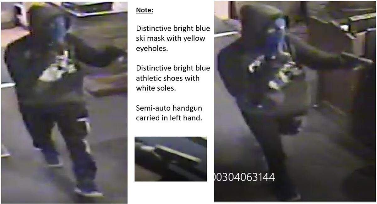 Olympia police want the public’s help identifying a man they suspect robbed employees of two Olympia businesses at gunpoint this week.