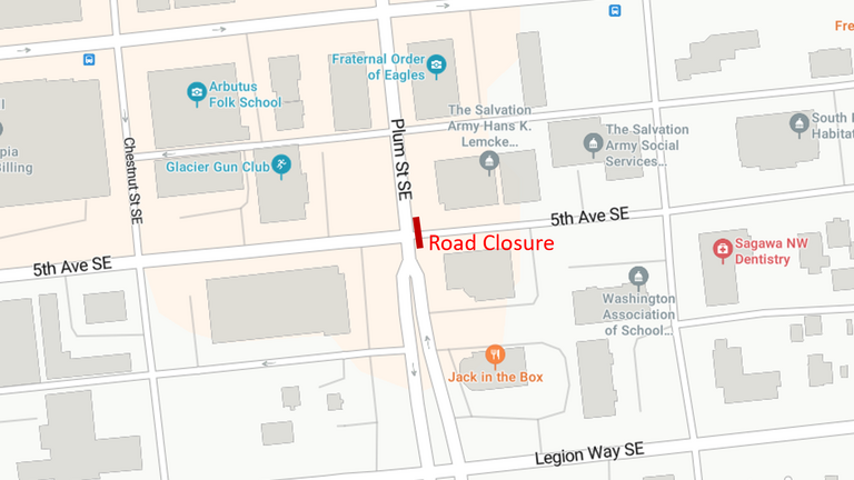 Sinkhole closes part of street in downtown Olympia. City alerts residents