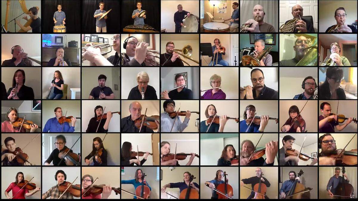A screen shot of the Olympia Symphony Orchestra performing “Pomp and Circumstance.”