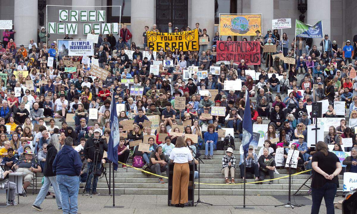 More than 2,000 people attended the climate strike march and rally at the Capitol in Olympia on Friday, Sept. 20, 2019.