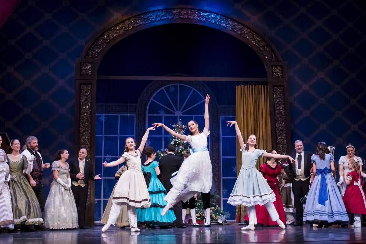 Clara dances during the party scene in Studio West Dance Theatre’s production of The Nutcracker.