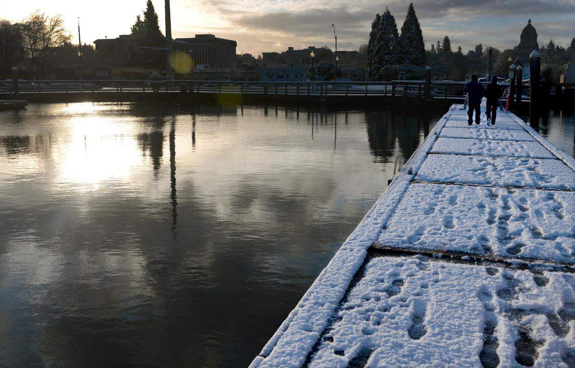 The very elevated docks along Olympia’s Percival Landing, shown in this file photo, illustrate the arrival of king tides, which are extremely high tides that can produce flooding in the downtown area. 