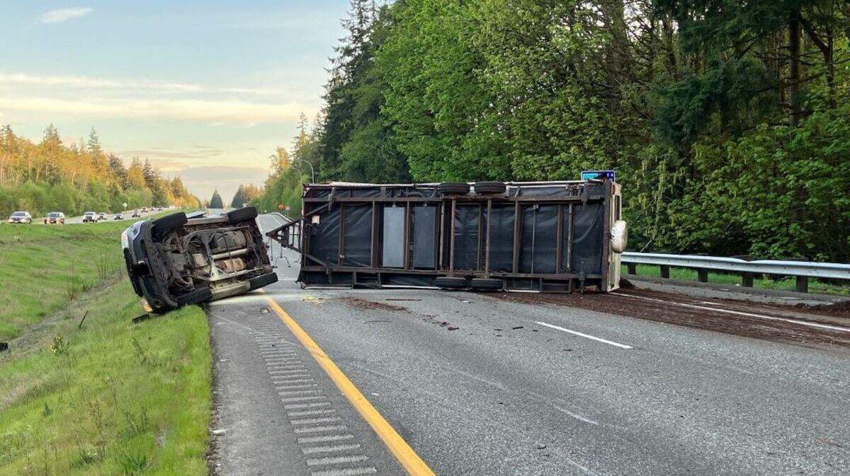 The Lakewood man was towing a trailer that was too big for the car he was driving, finally losing control of it on state Route 16, State Patrol says.
