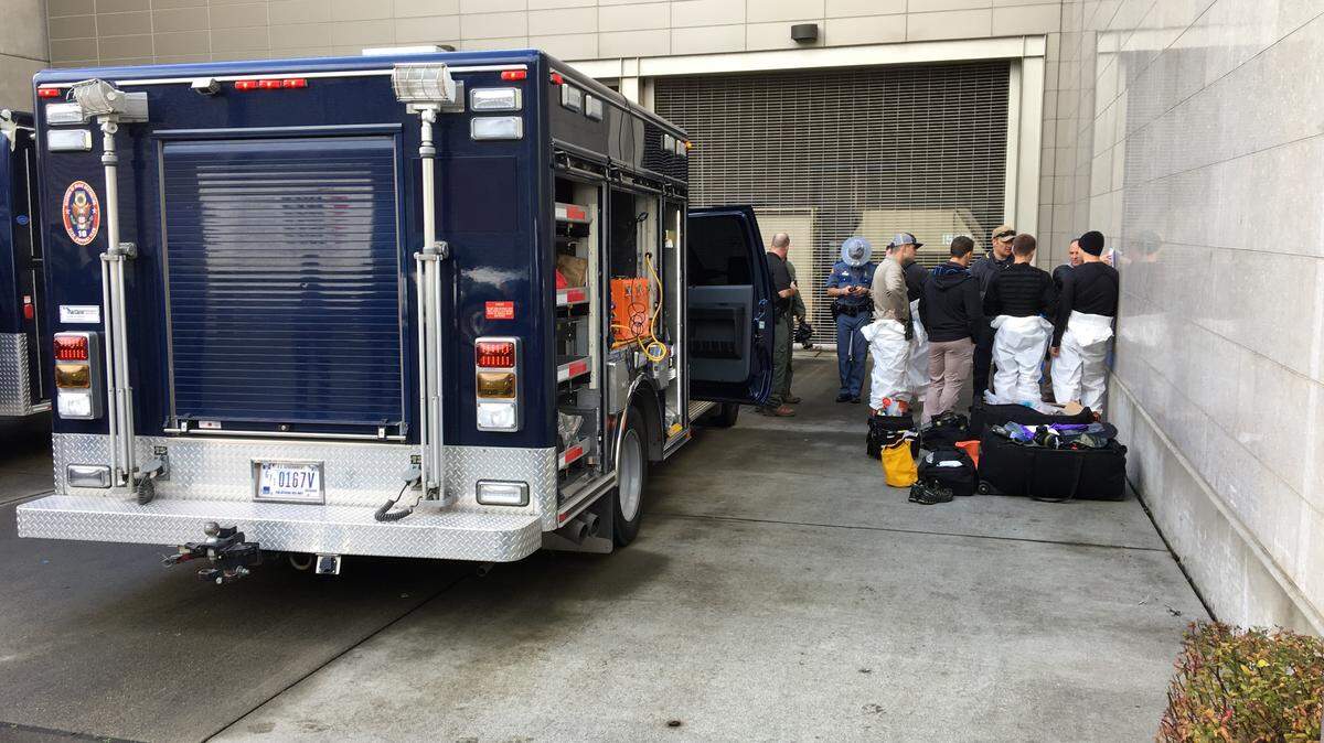 The Washington National Guard 10th civil support team is investigating a suspicious substance that was found by a state worker on the Capitol Campus Monday morning.
