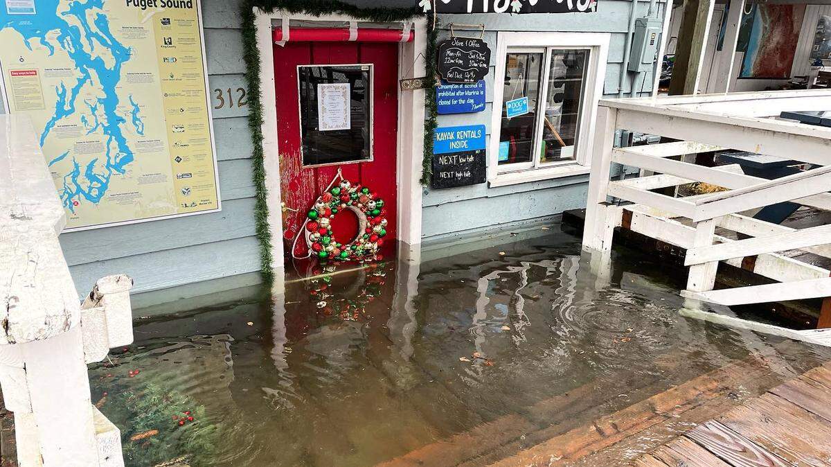 Boston Harbor Marina in Olympia posted this photo on Facebook on Dec. 27 after record-high tidal flooding damaged the marina’s main building.