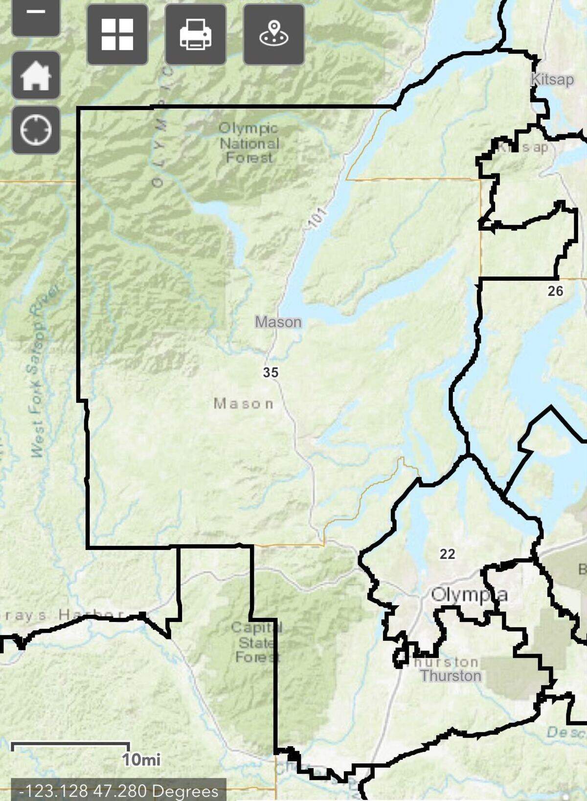 The 35th Legislative District after 2020 redistricting.