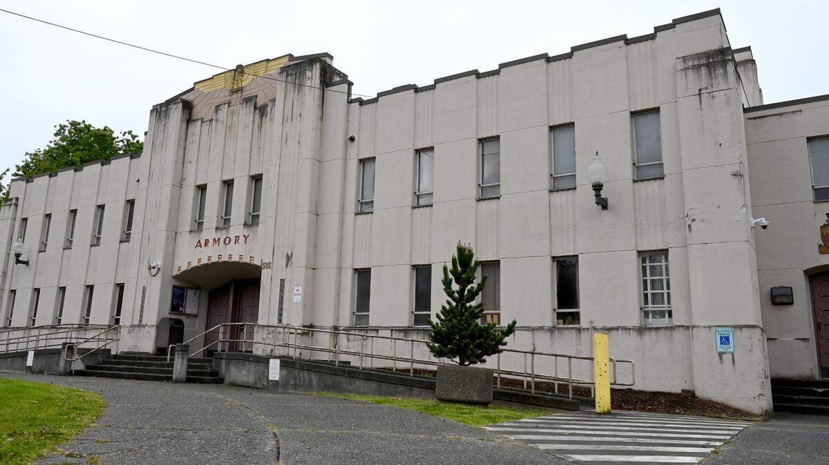 The exterior of the Olympia Armory Creative Campus building. The city is transforming it from a military Armory to a multi-use, civic arts facility.