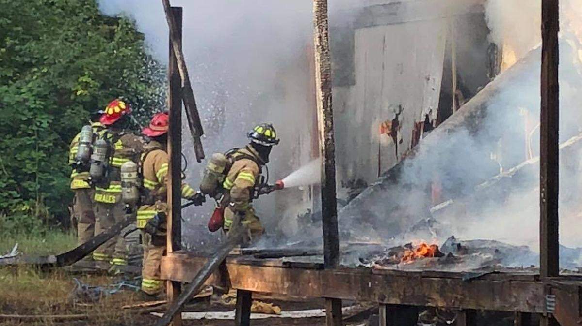 A mobile home was destroyed by fire near Tumwater Sunday morning, according to West Thurston Fire.
