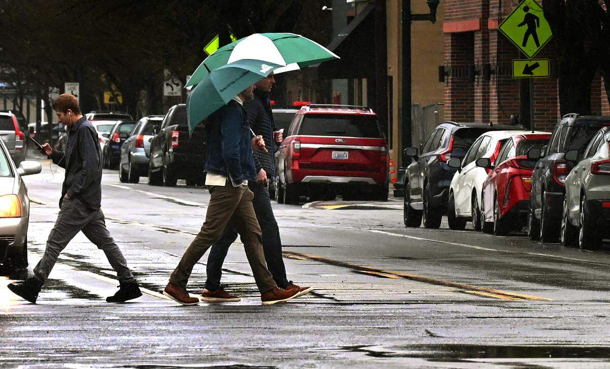 Umbrellas are a popular fashion statement for the wet winters in Western Washington.