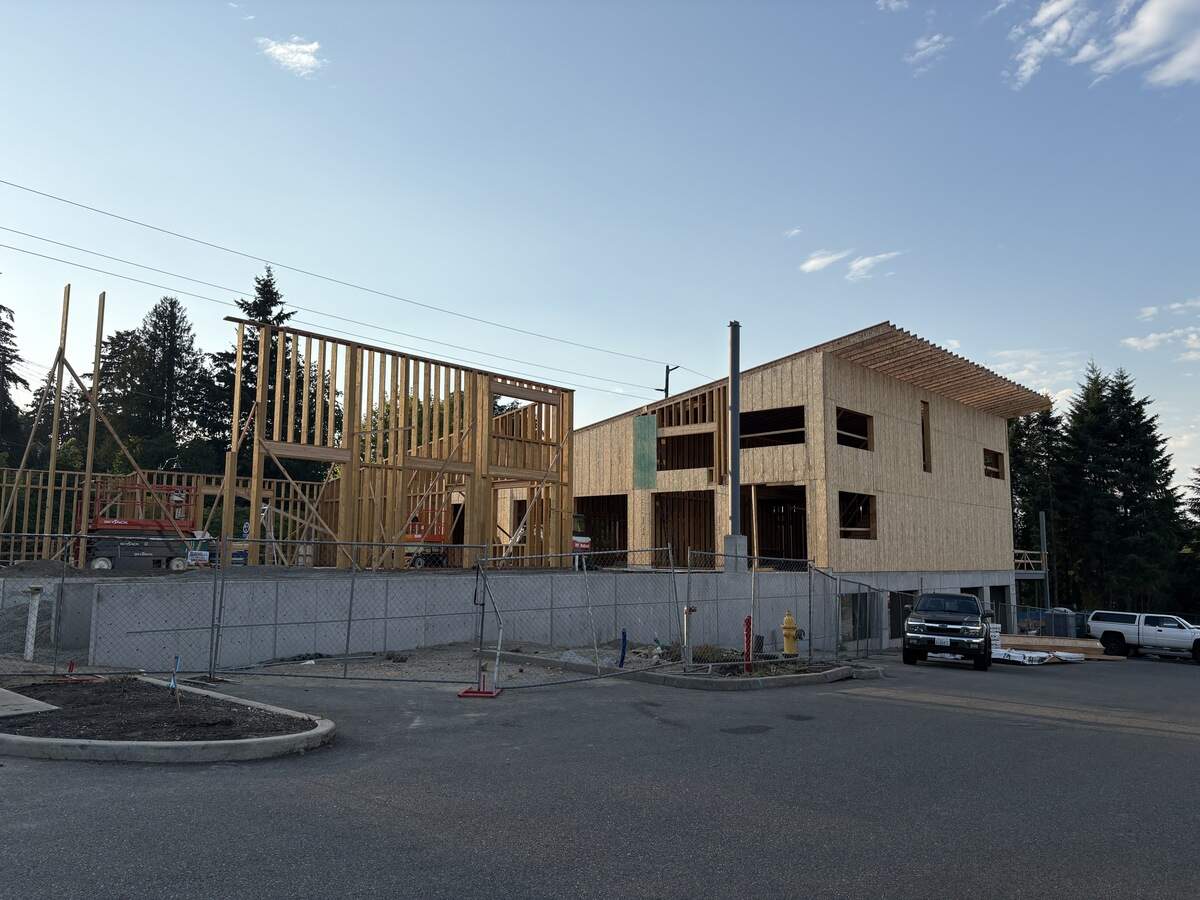 Two new buildings continue to take shape at the Tumwater Craft District.
